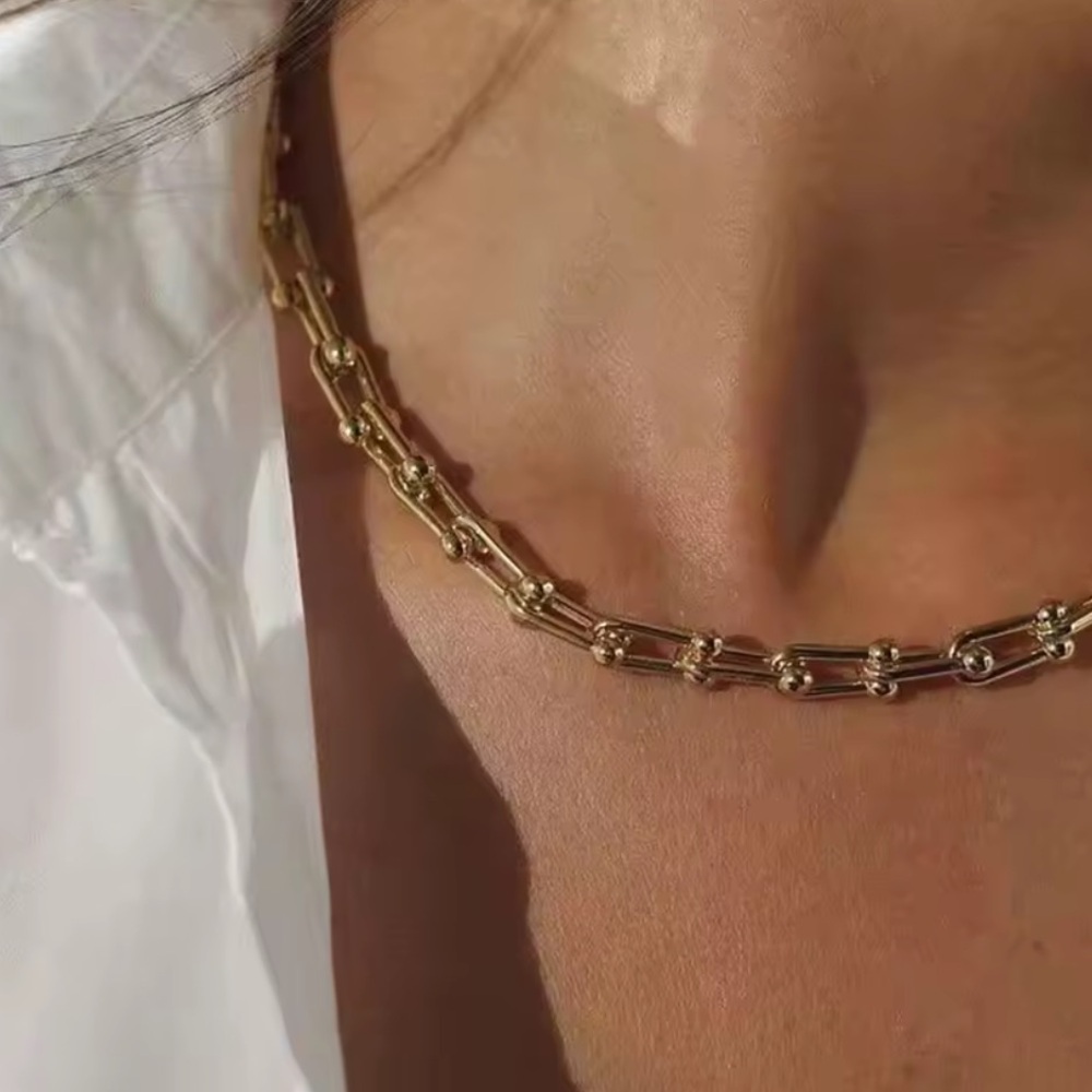 Hardware Graduated Link Gold
Chain Necklace
Stainless Steel Waterproof